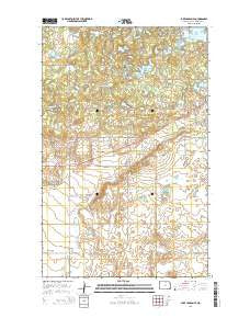 Lake Upsilon SE North Dakota Current topographic map, 1:24000 scale, 7.5 X 7.5 Minute, Year 2014