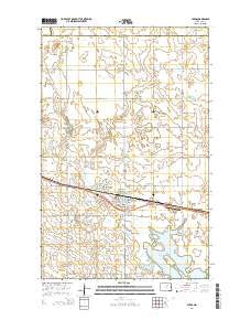 Leeds North Dakota Current topographic map, 1:24000 scale, 7.5 X 7.5 Minute, Year 2014