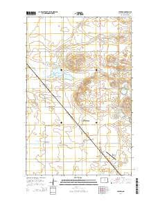 Leverich North Dakota Current topographic map, 1:24000 scale, 7.5 X 7.5 Minute, Year 2014
