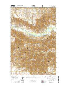 Lone Butte North Dakota Current topographic map, 1:24000 scale, 7.5 X 7.5 Minute, Year 2014