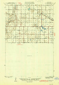 Manfred North Dakota Historical topographic map, 1:62500 scale, 15 X 15 Minute, Year 1945