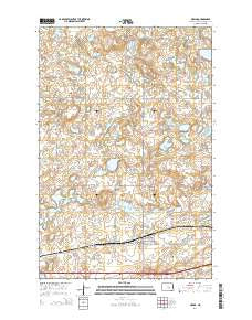 Medina North Dakota Current topographic map, 1:24000 scale, 7.5 X 7.5 Minute, Year 2014