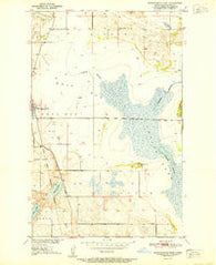 Minnewaukan East North Dakota Historical topographic map, 1:24000 scale, 7.5 X 7.5 Minute, Year 1951