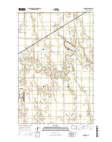 Oakwood North Dakota Current topographic map, 1:24000 scale, 7.5 X 7.5 Minute, Year 2014