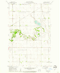 Oakwood North Dakota Historical topographic map, 1:24000 scale, 7.5 X 7.5 Minute, Year 1960