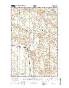 Oberon North Dakota Current topographic map, 1:24000 scale, 7.5 X 7.5 Minute, Year 2014