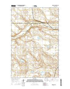 Oberon SW North Dakota Current topographic map, 1:24000 scale, 7.5 X 7.5 Minute, Year 2014