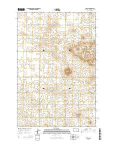 Thelan North Dakota Current topographic map, 1:24000 scale, 7.5 X 7.5 Minute, Year 2014