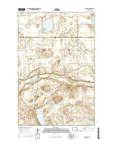 Warwick North Dakota Current topographic map, 1:24000 scale, 7.5 X 7.5 Minute, Year 2014