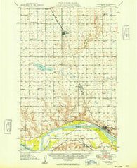 Washburn North Dakota Historical topographic map, 1:62500 scale, 15 X 15 Minute, Year 1949