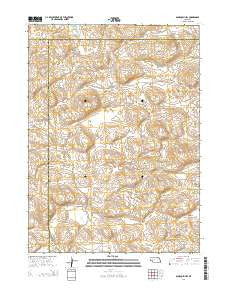 Bourquim Hill Nebraska Current topographic map, 1:24000 scale, 7.5 X 7.5 Minute, Year 2014