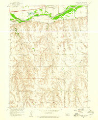 Danbury NE Nebraska Historical topographic map, 1:24000 scale, 7.5 X 7.5 Minute, Year 1958