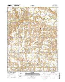 Oak Nebraska Current topographic map, 1:24000 scale, 7.5 X 7.5 Minute, Year 2014
