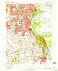 Omaha South Nebraska Historical topographic map, 1:24000 scale, 7.5 X 7.5 Minute, Year 1956