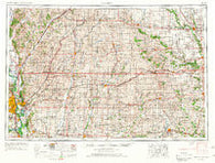 Omaha Nebraska Historical topographic map, 1:250000 scale, 1 X 2 Degree, Year 1954