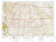Omaha Nebraska Historical topographic map, 1:250000 scale, 1 X 2 Degree, Year 1954