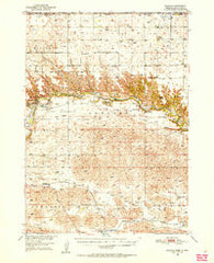 Sparks Nebraska Historical topographic map, 1:62500 scale, 15 X 15 Minute, Year 1950