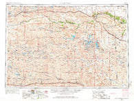 Valentine Nebraska Historical topographic map, 1:250000 scale, 1 X 2 Degree, Year 1957