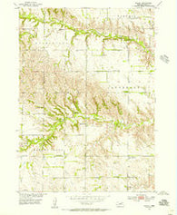 Walnut Nebraska Historical topographic map, 1:24000 scale, 7.5 X 7.5 Minute, Year 1954