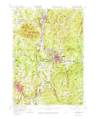 Claremont New Hampshire Historical topographic map, 1:62500 scale, 15 X 15 Minute, Year 1957
