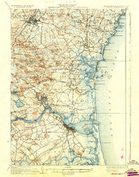 Exeter New Hampshire Historical topographic map, 1:62500 scale, 15 X 15 Minute, Year 1934