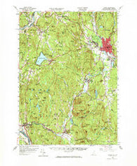Keene New Hampshire Historical topographic map, 1:62500 scale, 15 X 15 Minute, Year 1958
