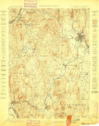 Keene New Hampshire Historical topographic map, 1:62500 scale, 15 X 15 Minute, Year 1898