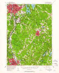 Manchester New Hampshire Historical topographic map, 1:62500 scale, 15 X 15 Minute, Year 1953