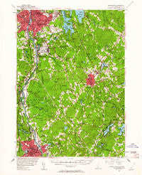 Manchester New Hampshire Historical topographic map, 1:62500 scale, 15 X 15 Minute, Year 1953