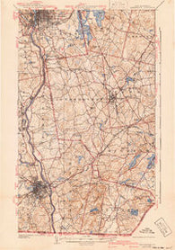 Manchester New Hampshire Historical topographic map, 1:62500 scale, 15 X 15 Minute, Year 1941
