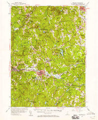 Milford New Hampshire Historical topographic map, 1:62500 scale, 15 X 15 Minute, Year 1953