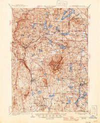 Monadnock New Hampshire Historical topographic map, 1:62500 scale, 15 X 15 Minute, Year 1936