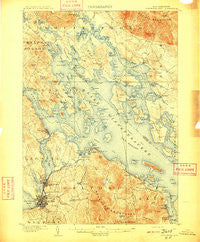 Winnepesaukee New Hampshire Historical topographic map, 1:62500 scale, 15 X 15 Minute, Year 1909