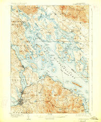 Winnepesaukee New Hampshire Historical topographic map, 1:62500 scale, 15 X 15 Minute, Year 1909
