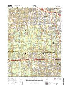 Adelphia New Jersey Current topographic map, 1:24000 scale, 7.5 X 7.5 Minute, Year 2016