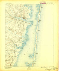 Barnegat New Jersey Historical topographic map, 1:62500 scale, 15 X 15 Minute, Year 1888