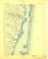 Barnegat New Jersey Historical topographic map, 1:62500 scale, 15 X 15 Minute, Year 1893