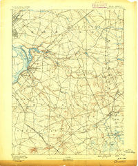 Bordentown New Jersey Historical topographic map, 1:62500 scale, 15 X 15 Minute, Year 1888