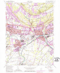 Bound Brook New Jersey Historical topographic map, 1:24000 scale, 7.5 X 7.5 Minute, Year 1955