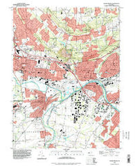 Bound Brook New Jersey Historical topographic map, 1:24000 scale, 7.5 X 7.5 Minute, Year 1995