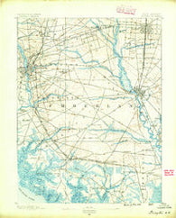 Bridgeton New Jersey Historical topographic map, 1:62500 scale, 15 X 15 Minute, Year 1890