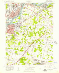 Bristol Pennsylvania Historical topographic map, 1:24000 scale, 7.5 X 7.5 Minute, Year 1955