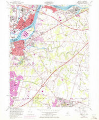 Bristol Pennsylvania Historical topographic map, 1:24000 scale, 7.5 X 7.5 Minute, Year 1955