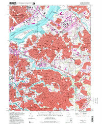 Camden New Jersey Historical topographic map, 1:24000 scale, 7.5 X 7.5 Minute, Year 1995