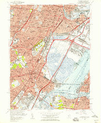 Elizabeth New Jersey Historical topographic map, 1:24000 scale, 7.5 X 7.5 Minute, Year 1955