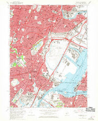 Elizabeth New Jersey Historical topographic map, 1:24000 scale, 7.5 X 7.5 Minute, Year 1967