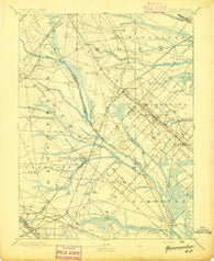 Hammonton New Jersey Historical topographic map, 1:62500 scale, 15 X 15 Minute, Year 1894
