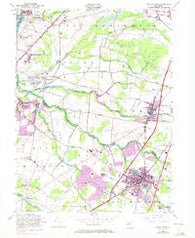 Hightstown New Jersey Historical topographic map, 1:24000 scale, 7.5 X 7.5 Minute, Year 1954