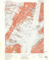 Jersey City New Jersey Historical topographic map, 1:24000 scale, 7.5 X 7.5 Minute, Year 1955
