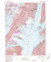 Jersey City New Jersey Historical topographic map, 1:24000 scale, 7.5 X 7.5 Minute, Year 1967